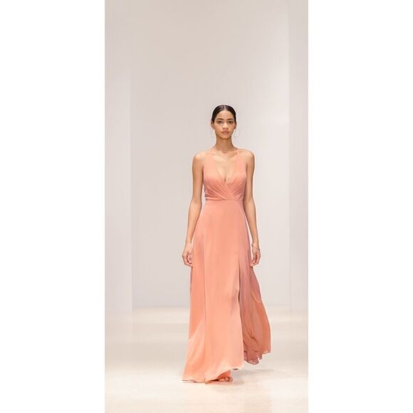 Jenny Yoo Bryce Surplice V-neck chiffon maxi dress - Picture 2 of 11